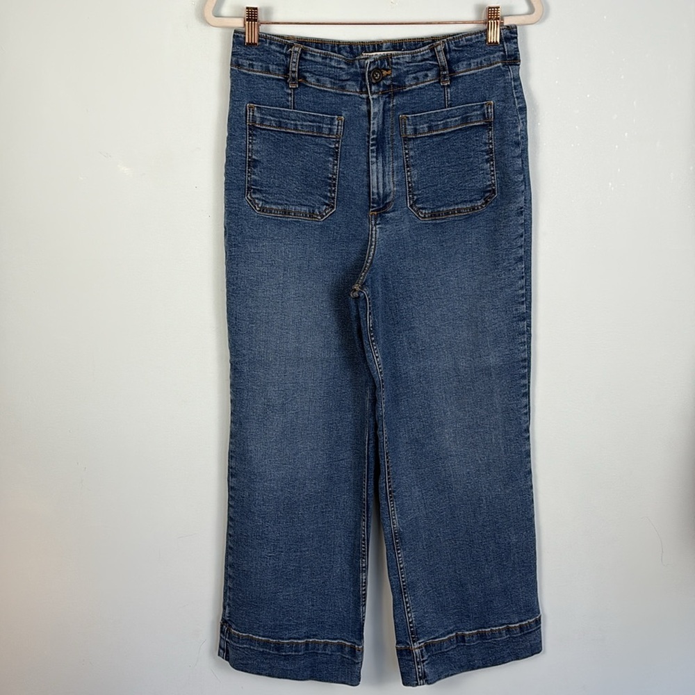 Women's Blue Wide-Leg Jeans - Picture 6 of 11